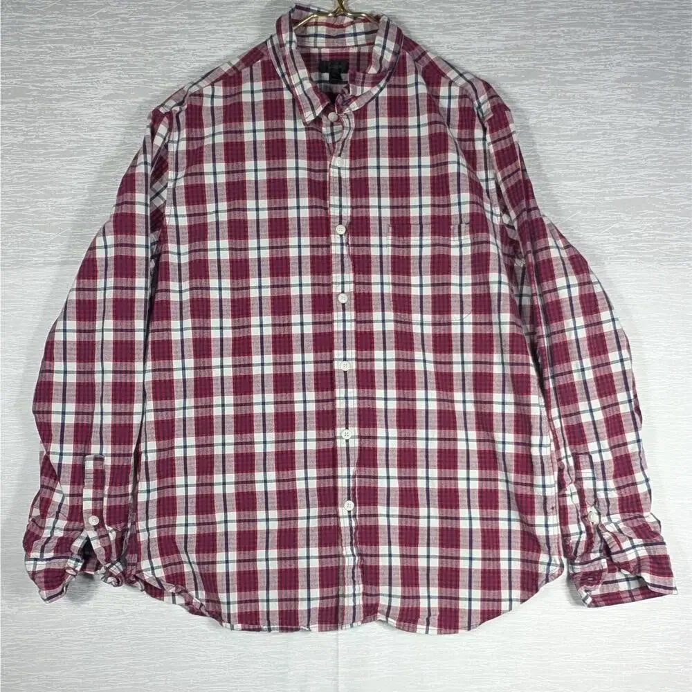 J. Crew Button Down Shirts Mens Extra Large Red Blue Bundle - Lot of 2